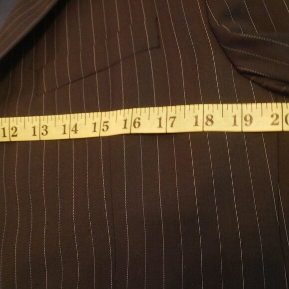 Lauren Ralph Lauren Navy Pinstripe Wool Suit Jacket 40S - Picture 14 of 16